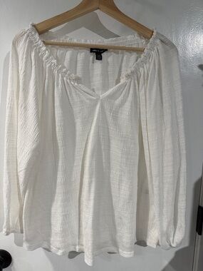 Cable & Gauge White Peasant Blouse